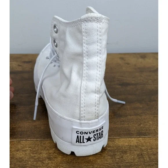 Converse Chuck Taylor All Star Lugged Women's White High Top 8.5 Canvas Sneakers - Picture 11 of 13